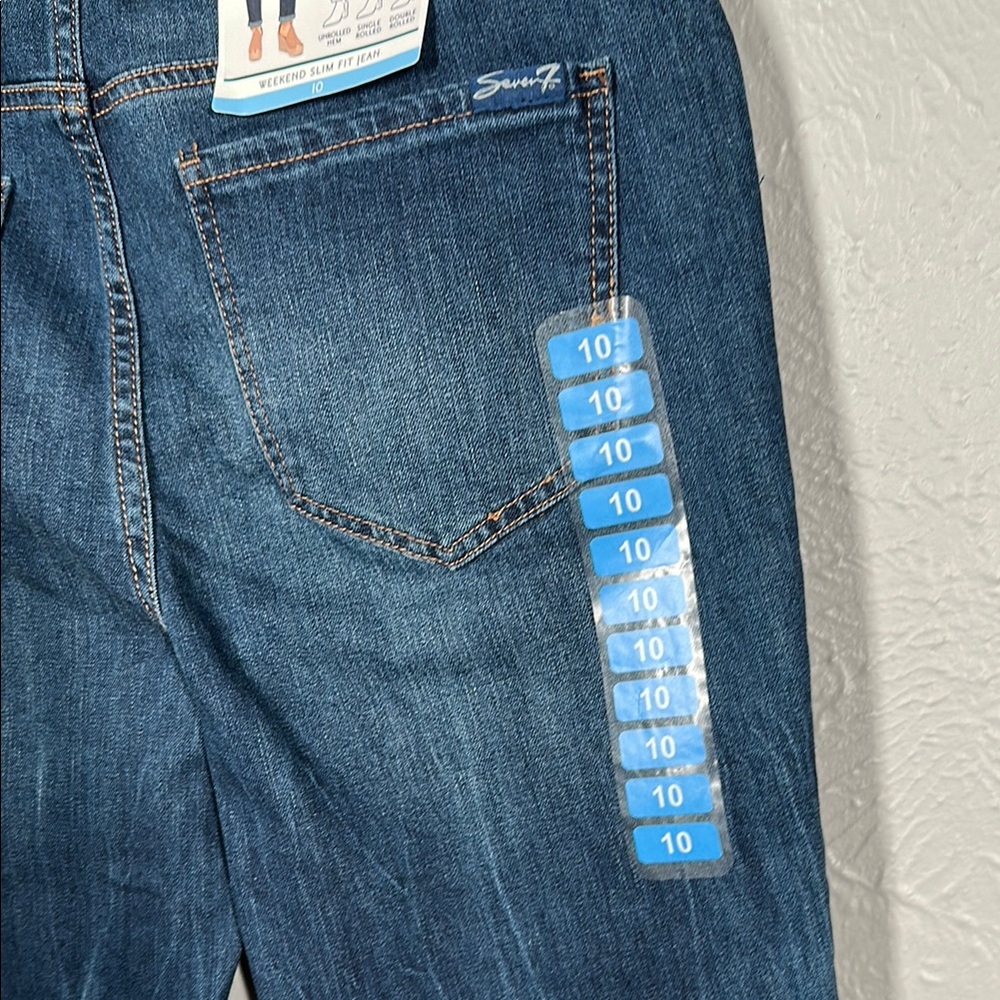 NWT Seven7 Weekend Slim Fit Dark Blue Jeans Women's Size 10 - Picture 9 of 11